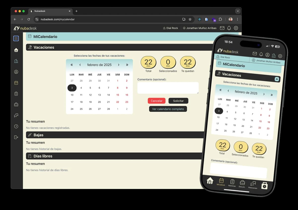 Imagen de la aplicación en un móvil